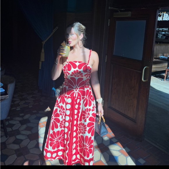Farm Rio Red Midi Dress - Picture 1 of 2